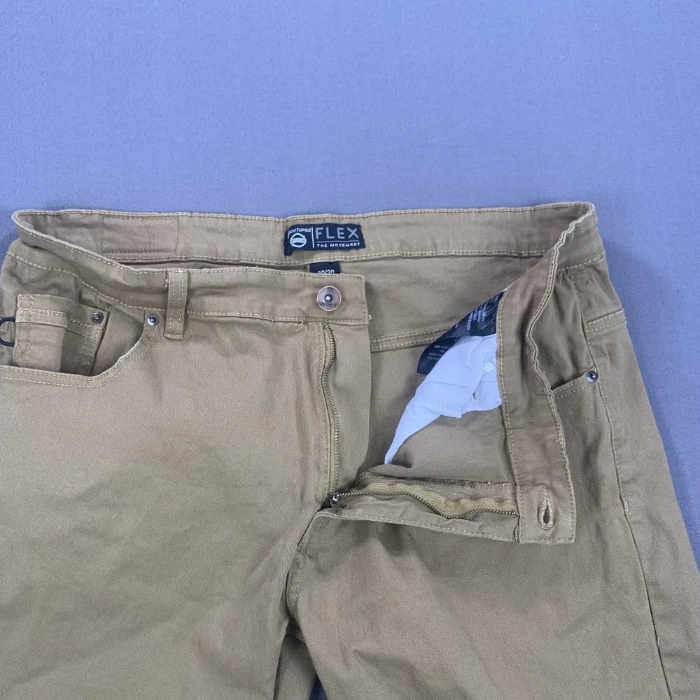 Southpole Flex Pants Men 40x30 (36x30) Khaki Straight Fit Casual Stretch Classic - Picture 6 of 16